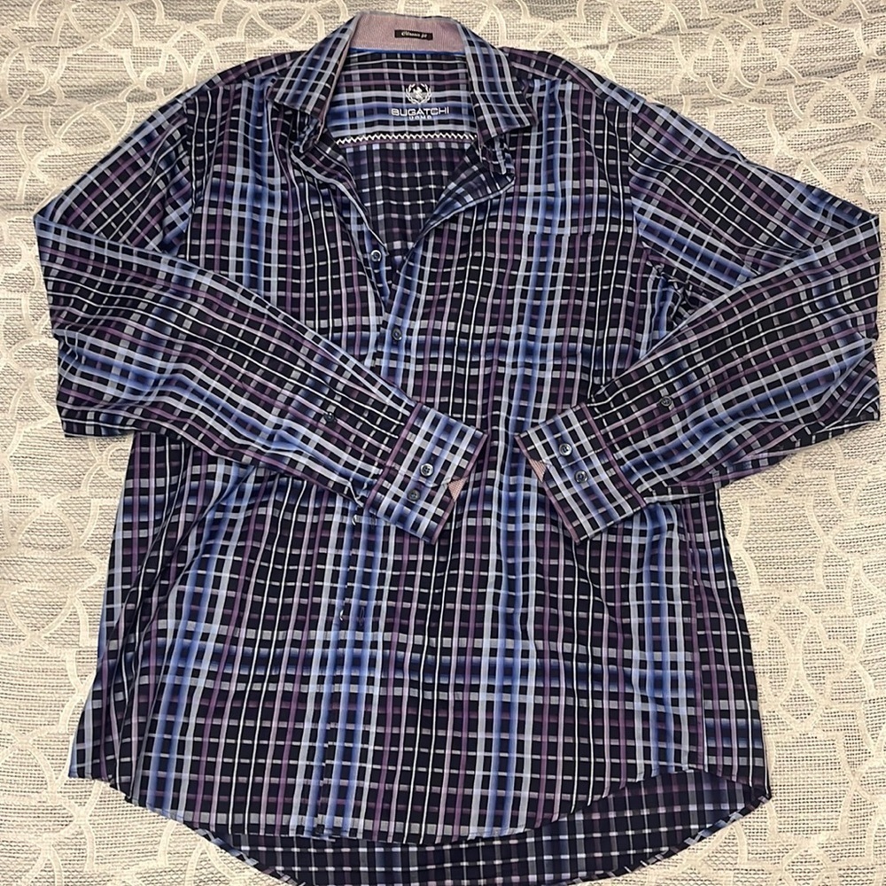Bugatchi multicolored button down long sleeve shirt XXL
